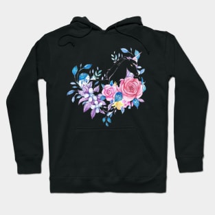 Rose and Unicorn in Heart Shape Hoodie